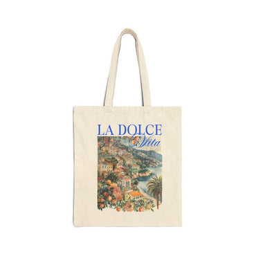 Vintage Italian Art Tote Bag La Dolce Vita Canvas Bag Italian Style Vintage Canvas Tote Shoulder Shopper Bag Gift for Travelers