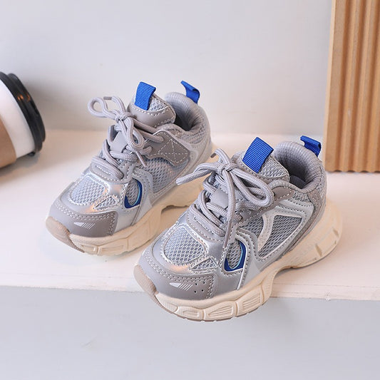 Kids Casual Sports Shoes with Thick Soles Boys Girls Fashion Versatile Sneakers 2024 New Children Mesh Breathable Running Shoes