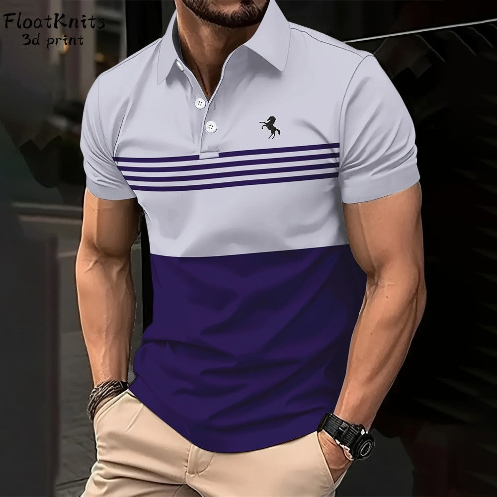 Minimalist Striped Polo Shirts for Men Business Men's Clothing Lapel Short Sleeve Tee New in Tops & Tees Summer T-Shirts for Men