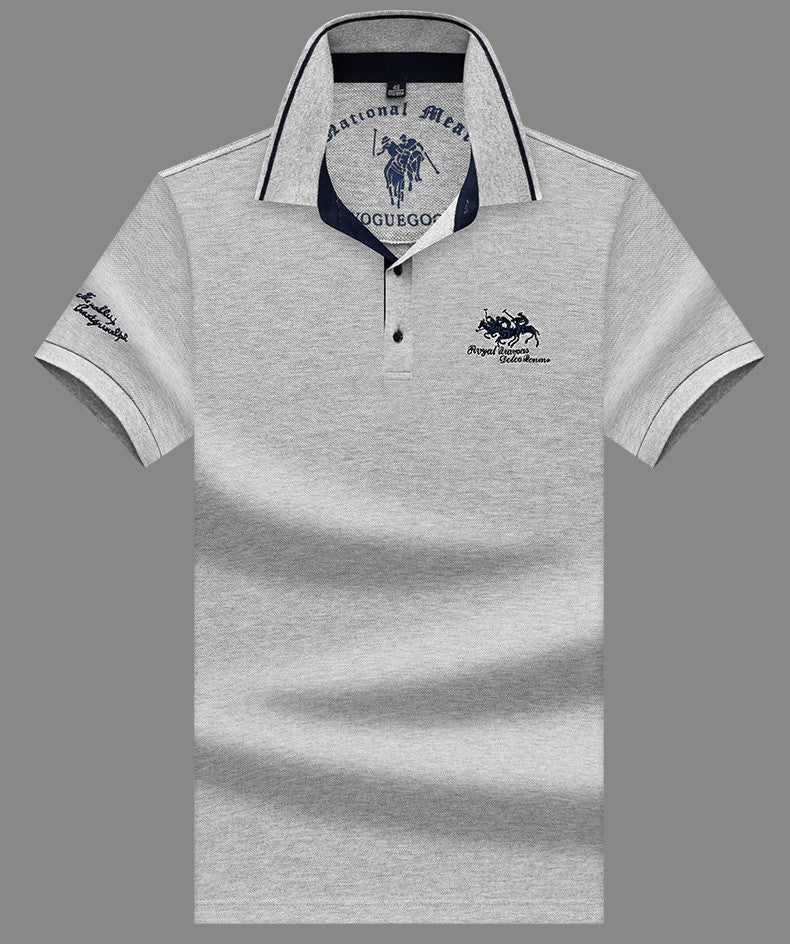 Summer New Embroidered Cotton Short Sleeved Polo Shirt for Men's Fashion, Casual, Comfortable, and Breathable T-shirt Top