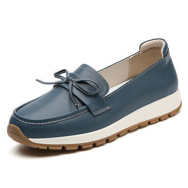 Genuine Leather Women Flats Fashion Casual Women Shoe Moccasins Shoes Woman Slip on Flat Shoes Black Ladies Shoes Plus Size