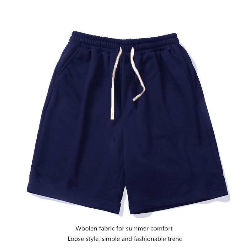 European shorts for men plus size for middle-aged and young loose and versatile five quarter pants breathable beach pants studen