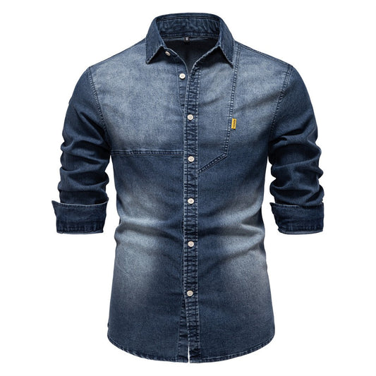 Spring Autumn New Men's Denim Shirts Fashion Casual Long Sleeve High Quality Cotton Shirt Jackets Vintage Slim Male Jean Shirts