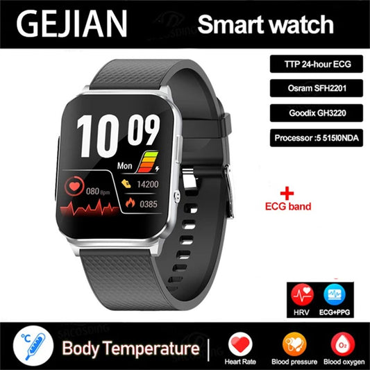 Smartwatch Inteligente 2025 NFC ECG Bomba de Ar Pressão Arterial Oxigênio no Sangue ECG+PPG Chamada Bluetooth NFC Para Homens e Mulheres Airbag