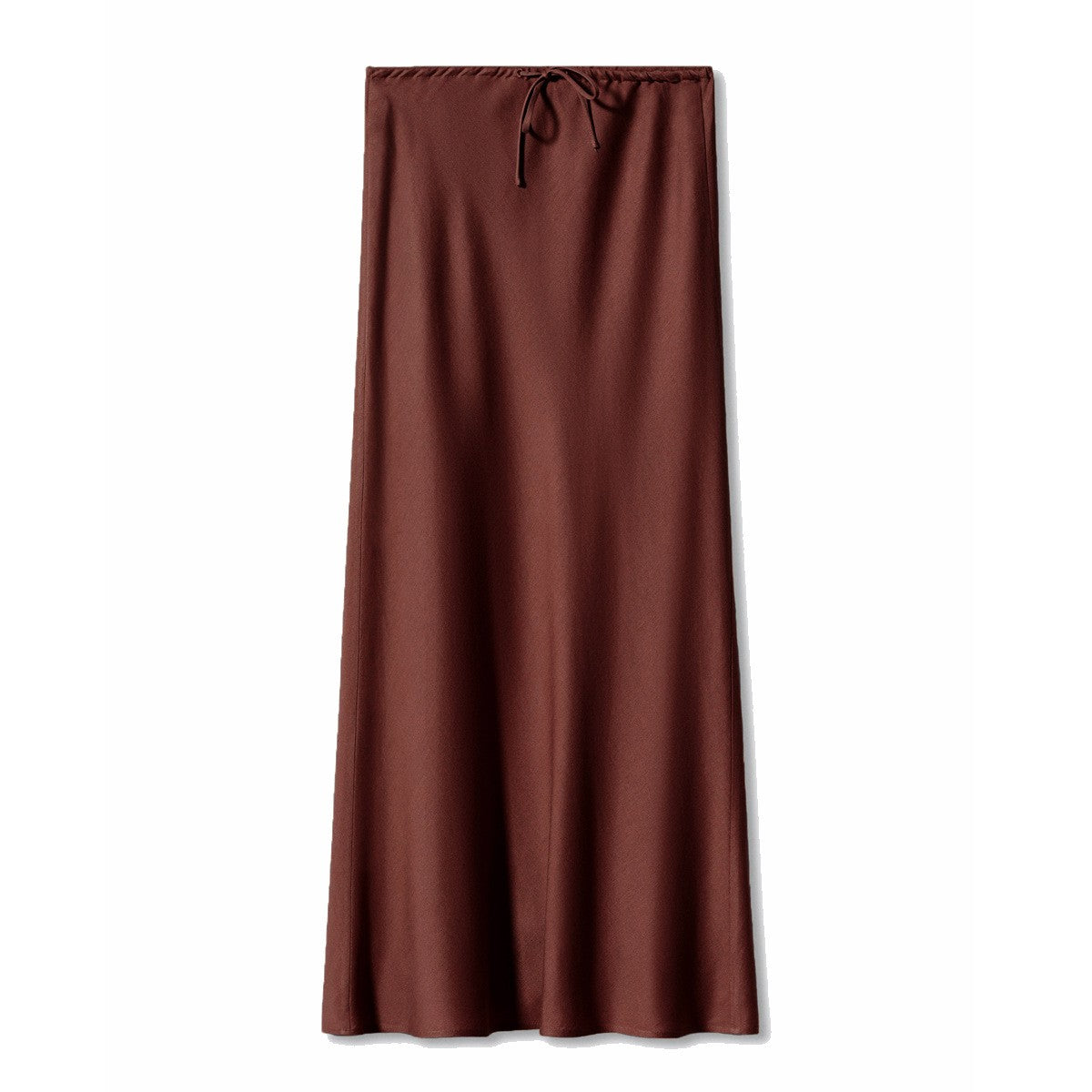 New In 2025 Spring Summer Solid Color Satin Long Skirt For Women High Waist Lace