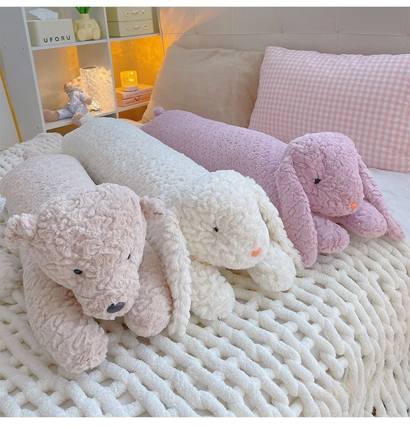 Large Rabbit Body Pillow Long Bear Cute Stuffed Animal Rabbit Sleeping Cushion Decorative Body Pillow Chair Back Cushion Decor