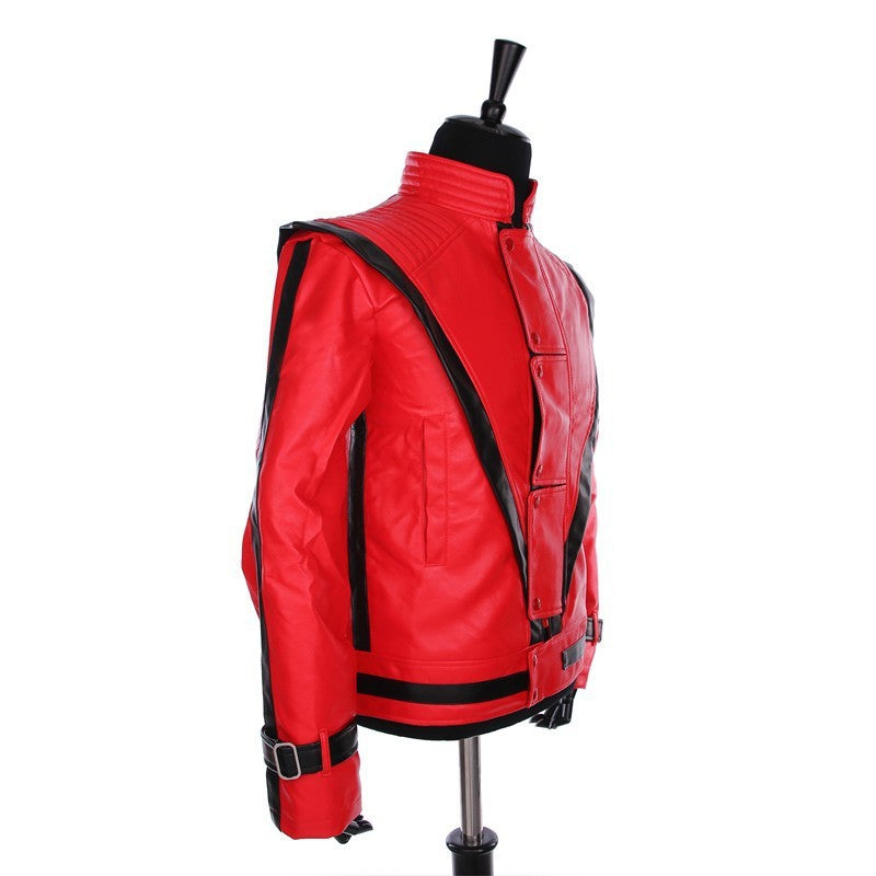 Michael Scary Night Red Leather Jacket Best Halloween Costume Christmas Gift