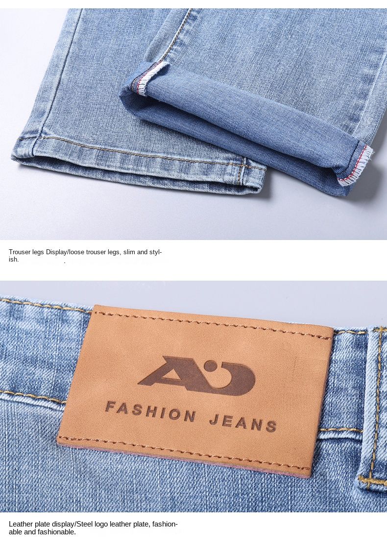 Calça Jeans Masculina Slim Fit 2024 de Material Fino ou Grosso Luxo Estilo Clássico Negócios Jeans Elástico Calças Masculinas Roupas
