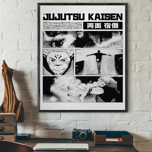 J-JujutsuES Japan Anime K-KaisenES Poster Sticky Wall Art Printing Waterproof Home Living Bed Room Bar Hallway Aesthetic Decor