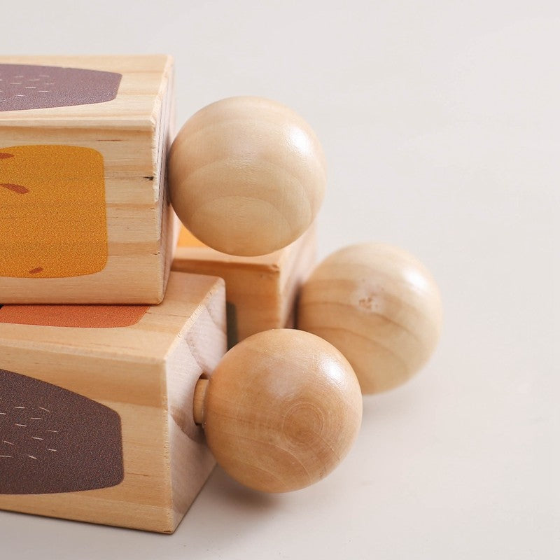 1pc Baby Wooden Rotating Rattle Animal Matching Newborn Soothing Toy Rotate Blocks Rotating Puzzle Montessori Toys for Babys