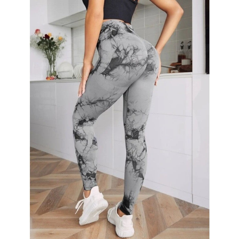 Seamless High Waist Leggings Women Tie Dye Leggings Fitness Sports Running Yoga