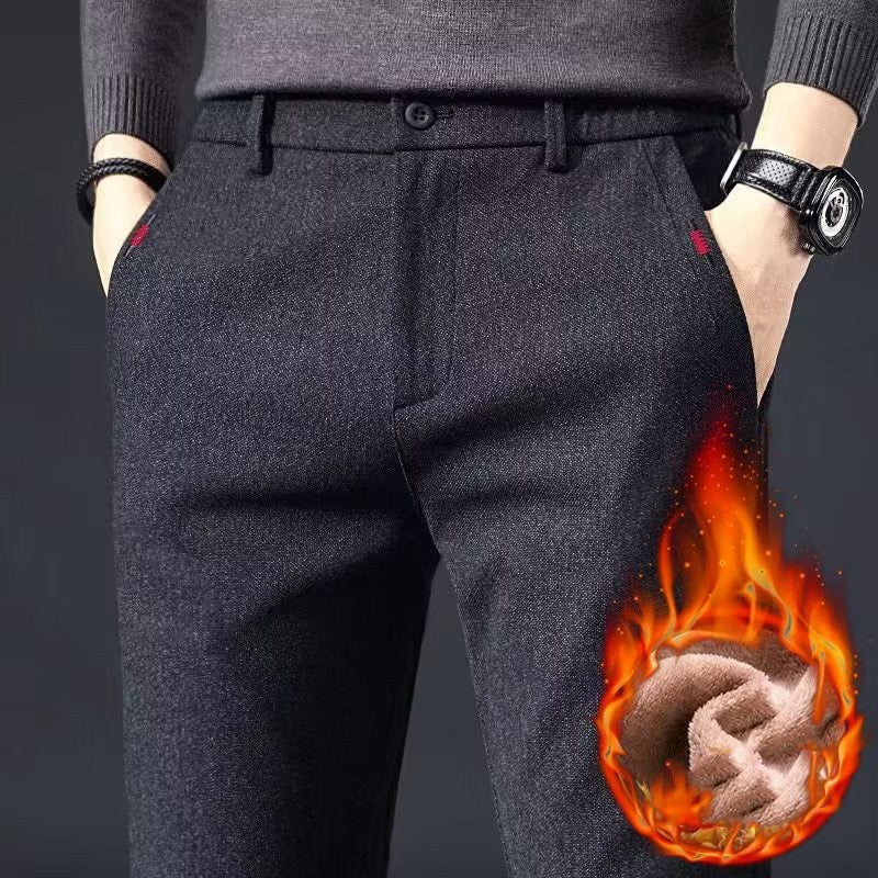 Men's Straight Leg Long Daily Pants Casual Straight Slim Fit Narrow Leg Trousers Stylish Male Suit Work Fashion Blue Gray Pants