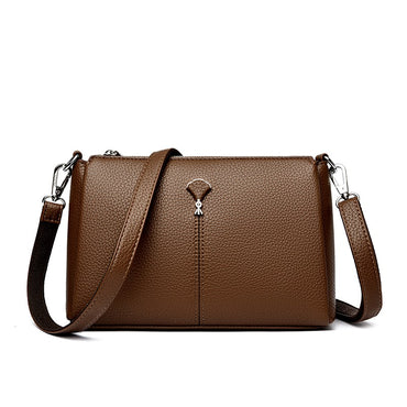 Top Quality Pu Leather Female Crossbody Three Layers Pockrts Bag Elegant Shoulder Bags for Women Casual Purses and Handbags Sac