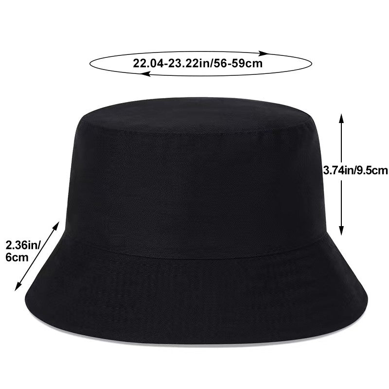 Unisex Letter Embroidery Personality two-sided Bucket Hats Fishermen Caps Outdoor Casual Cap Sunscreen Hat