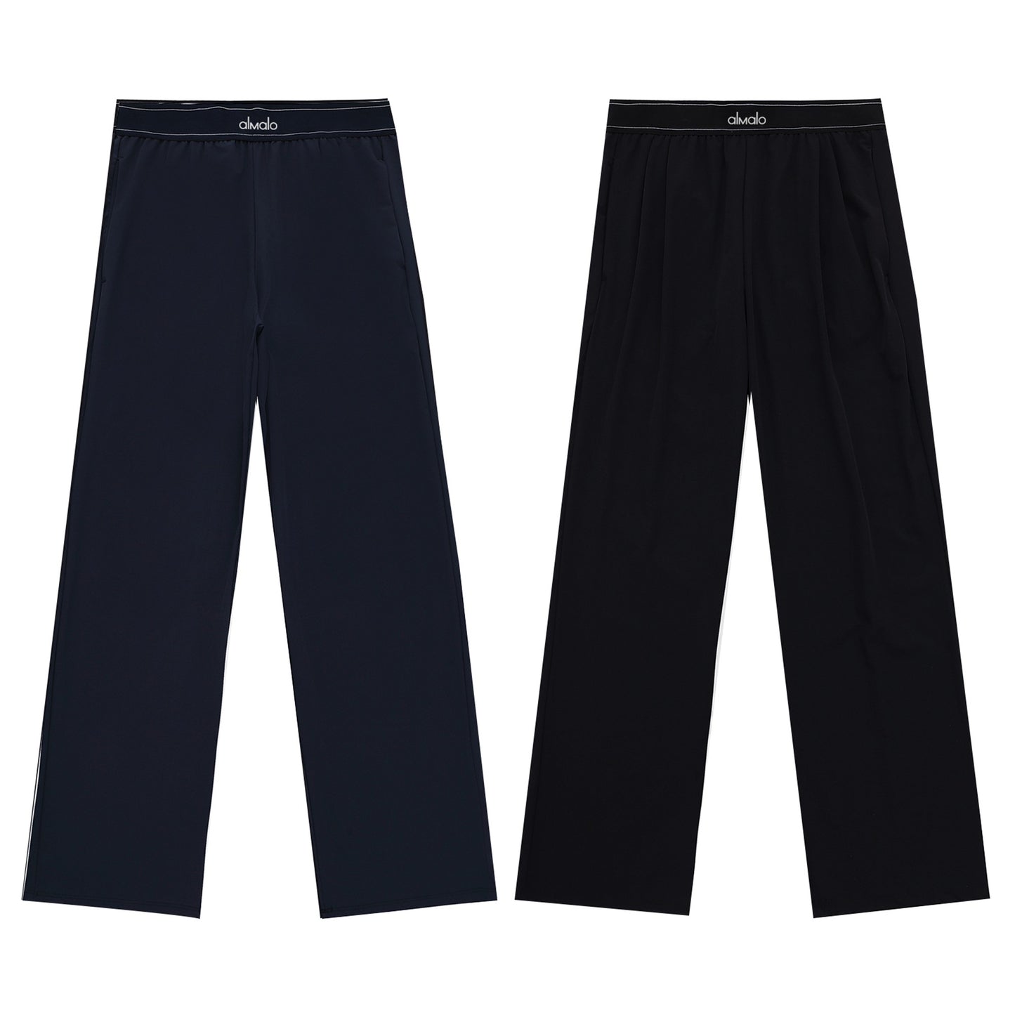 Elastic Waist Solid Fitness Joggers Trousers Women Yoga Sports Wide Leg Pants Women Thin Casual Loose Navy Blue Baggy Sweatpants