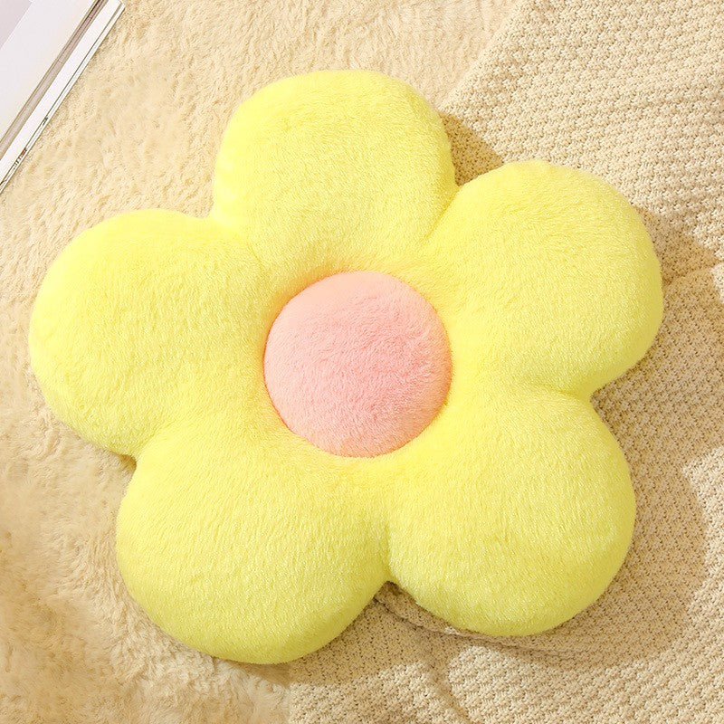 Flower Cushion Girly Room Decor Sunflower Pillow Bay Window Pink Flower Setting for Kids Bedroom Seat Pillow