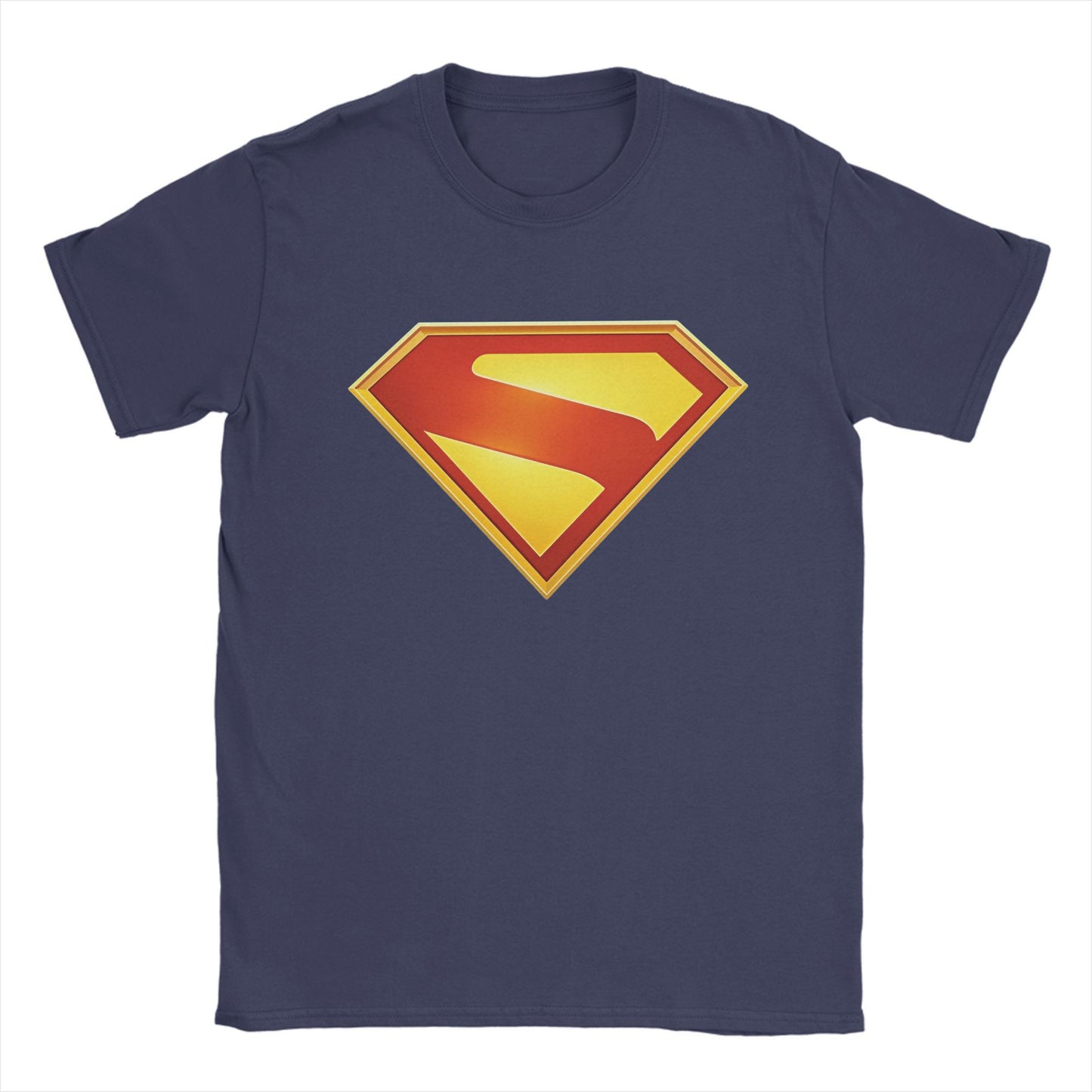 Supermans Logo Pure Cotton T-Shirt For Men's Beach Aesthetic T Shirts Round Neck Hipster Tees Oversized Custom DIY Clothes