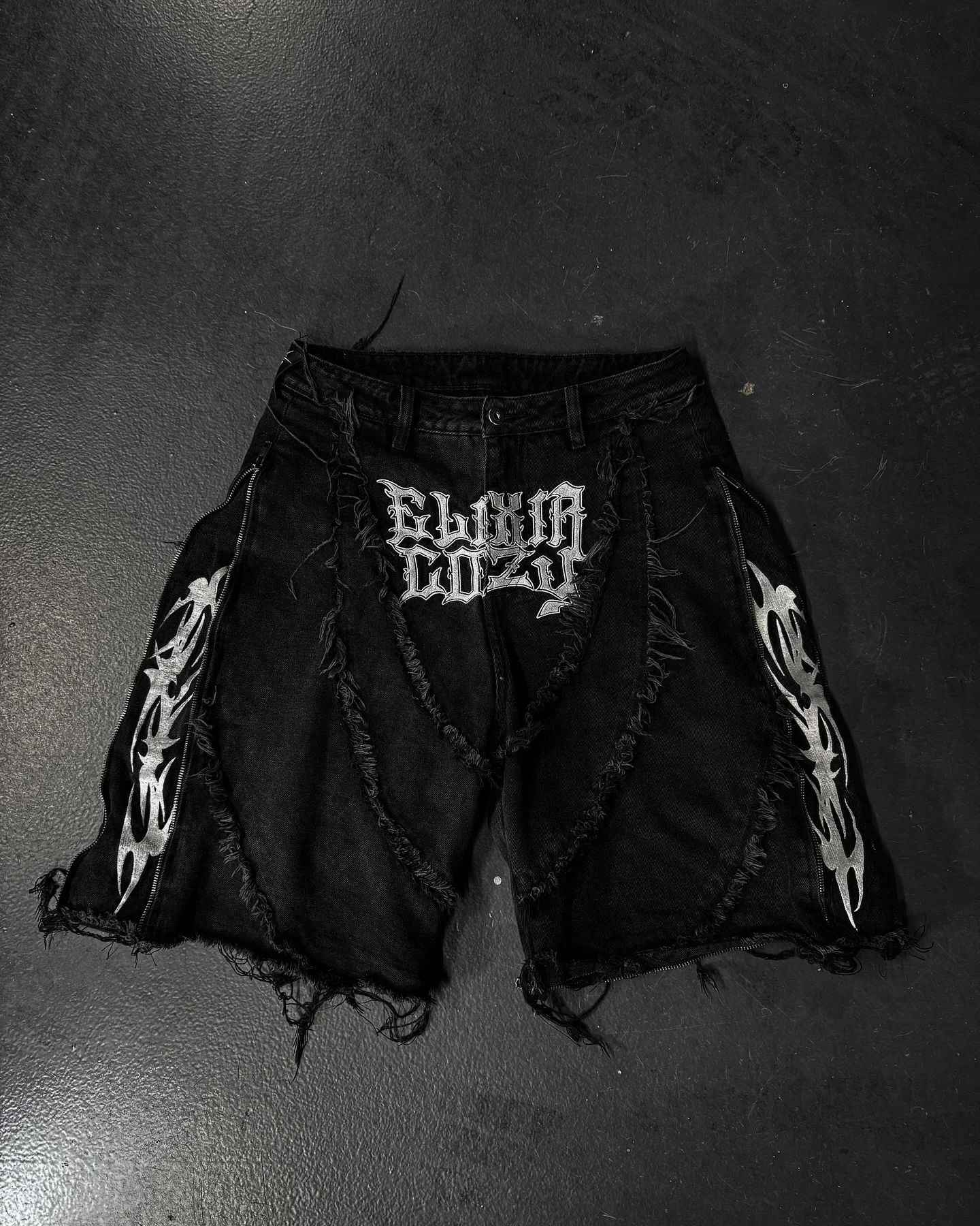 Elixir X Cozy Detachable Jeans Retro Punk Streetwear Ziipper Patchwork Stripe Denim Pants Men Black Baggy Hip Hop Splicing Jeans
