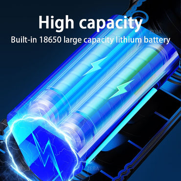 30000000LM High Power LED Flashlight Most Bright Tactical Torch Rechargeable Portable Light Long Shot 5000M Camping Hunting Lamp