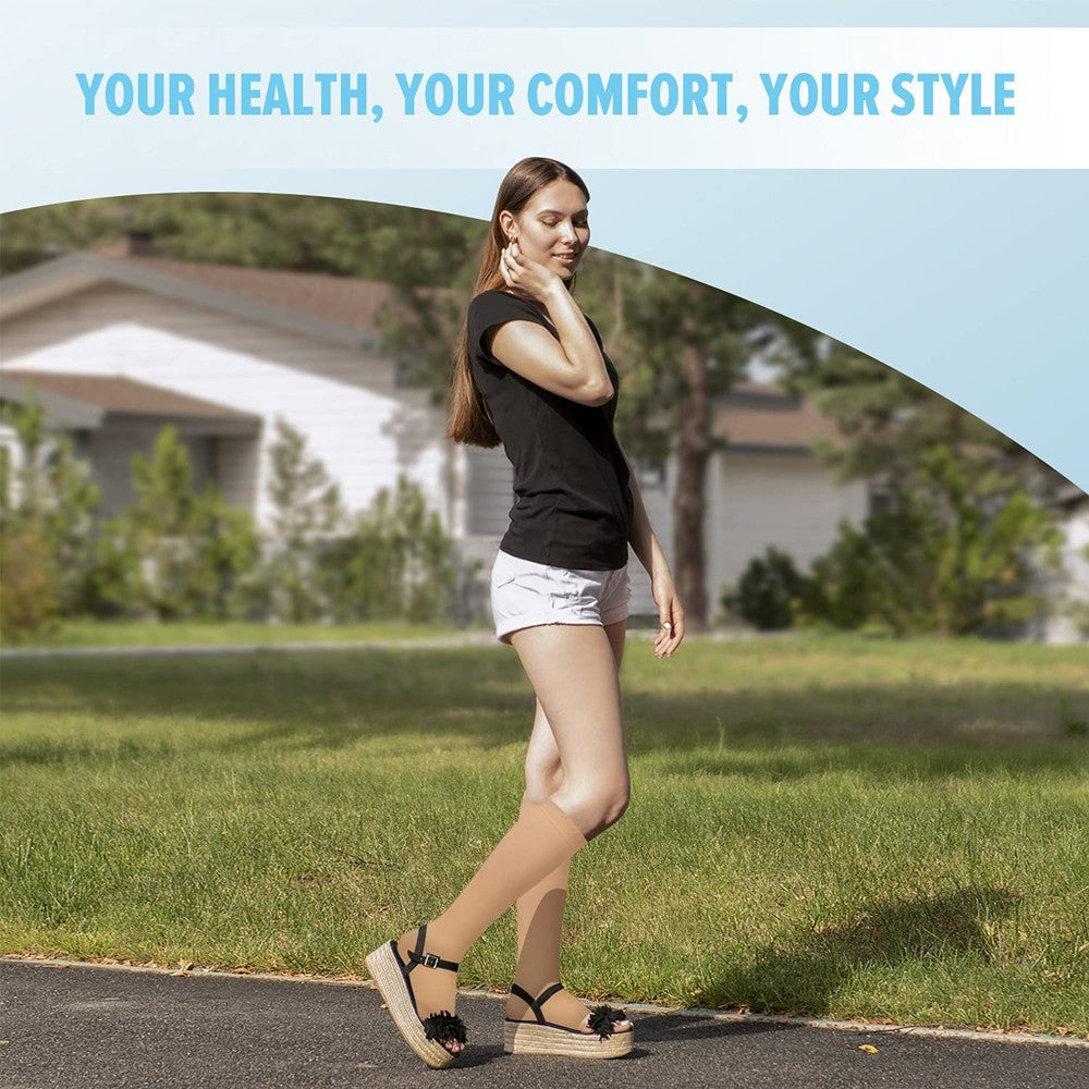 S-7XL Knee High Brace Medical Compress Stocks Firm Support 20-30 MmHg Varicose Veins Stovepipe Sock Unisex Therapeutic Leg Brace