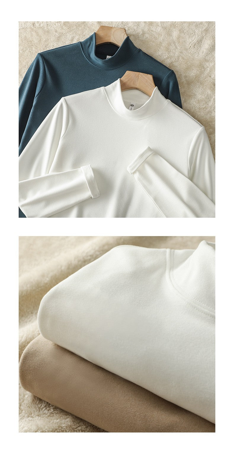 DUKEEN Dralon Mock-Neck Undershirts for Men Winter Long-Sleeve Warm Solid Color Thermal Underwear Top Heavyweight Men's Clothing