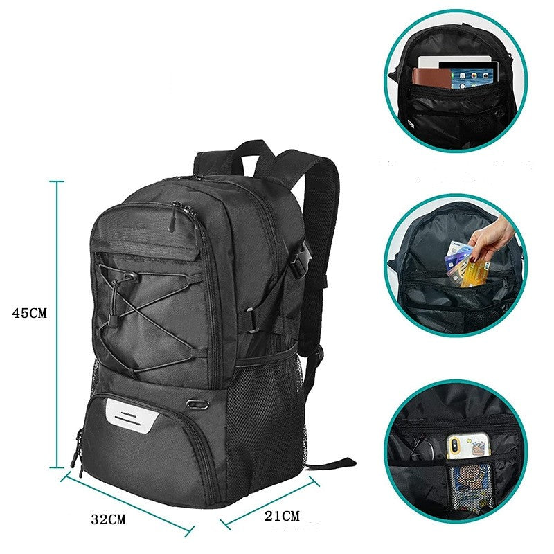Mochila de basquete grande, bolsa esportiva com compartimento separado para bolas, compartimento para tênis de basquete, futebol, vôlei, natação, academia, viagens
