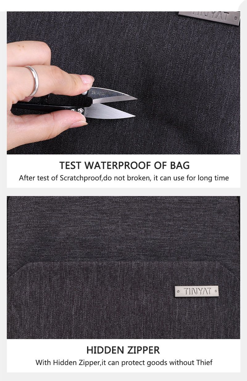 TINYAT Man's Simple Waist Bag Water Resistant Shoulder Bag Business Crossbody Bag work outdoor for Daily Use Travel Office