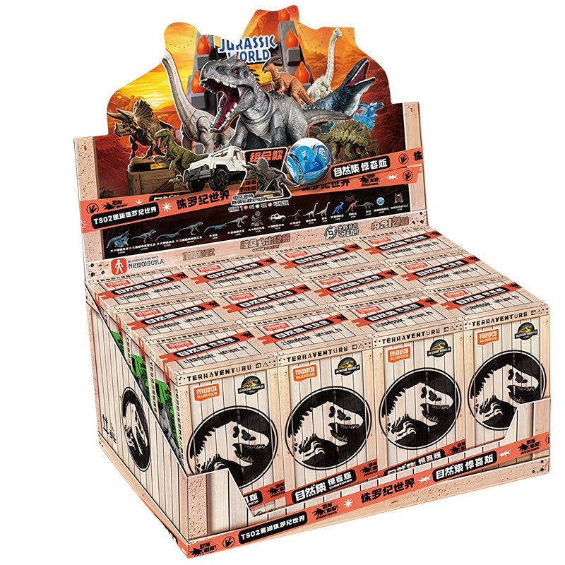 BLOKEES Jurassic World Jurassic Park Dinosaurs TERRAVENTURE Tiranossauro Rex Velociraptor Bonecos de Ação de Montar Caixa Surpresa