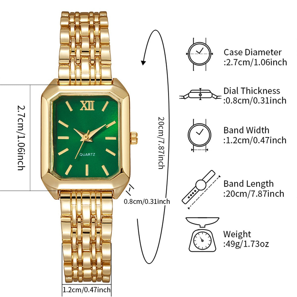 Elegant Women Quartz Watch Fashion Rectangle Analog Wristwatches Reloj Mujer Girls Clock Gift?Without Box?
