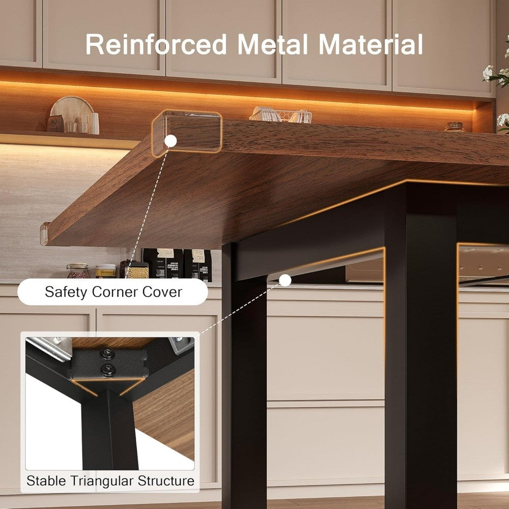 Extendable Dining Table for 4-6, 63" Modern Kitchen Table, Farmhouse Dining Room Tables for Dining, Kitchen, Office, Living Room