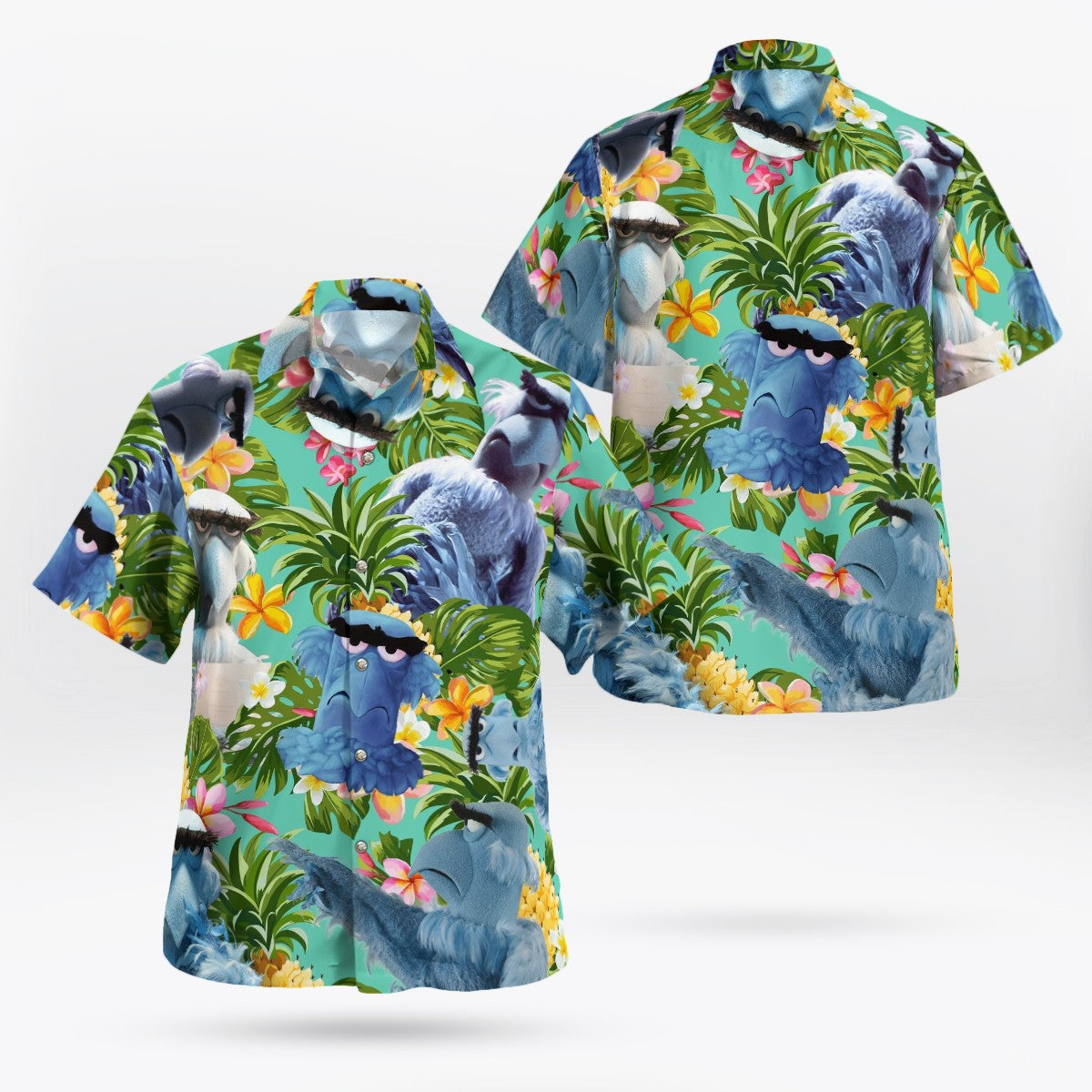 Harajuku Anime 3D Elmo Shirt Hawaiian Shirt Men's Summer Short sleeved Shirt Men's Shirt 2024 Plus Size 3xlshirt Chemistry Homme