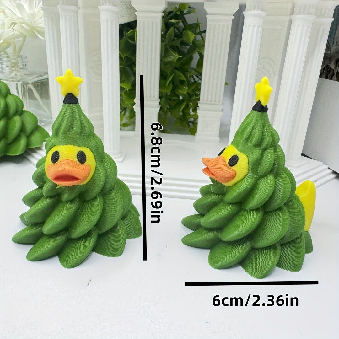 Christmas tree duck statue-lovely yellow mouth, indoor/outdoor decoration suitable for home, office, party-no electricity, perfe