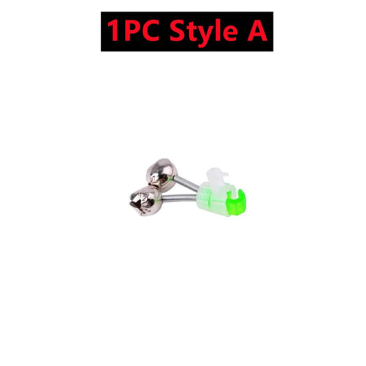 10-1PC Fishing Bite Alarms Fishing Rod Bells Tip Clip Bells Ring Green ABS Fishing Accessory Outdoor Pole Fish Bites Indicators