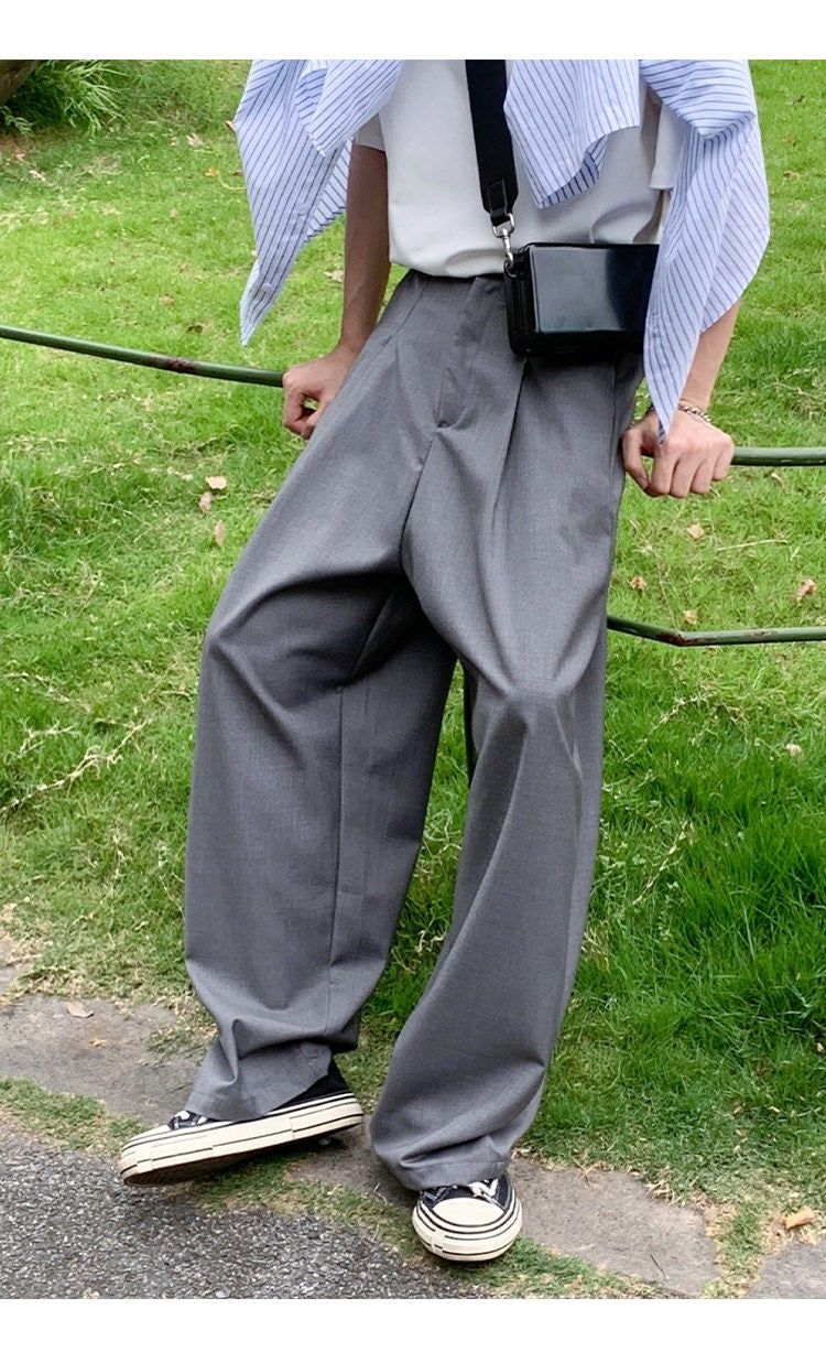Oversized Black Suit Pants Men Fashion Social Mens Dress Pants Korean Loose Wide Leg Pants Mens Office Formal Trousers M-3XL