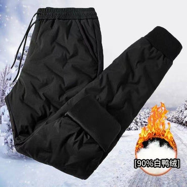 Men's down Cotton Pants Winter Thiened Warm Casual Trousers Windproof Outdoor Sports Jaet Youth ular Long Pants