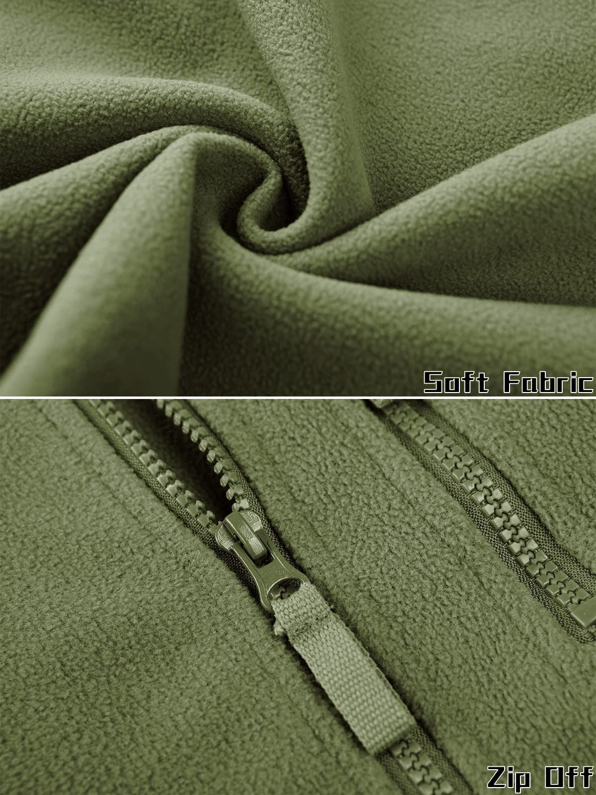 TACVASEN Winter Fleece Jacket Mens Zipper Pockets Work Jacket Thermal Warm Full Zip Fishing Hiking Coats Outwear Man Windbreaker