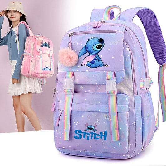 Cartoon Lilo Stitch Printed Backpack Teenger Girl Boy Schoolbag Kawaii Student Children Schoolbag Laptop Bookbag Travel Bag