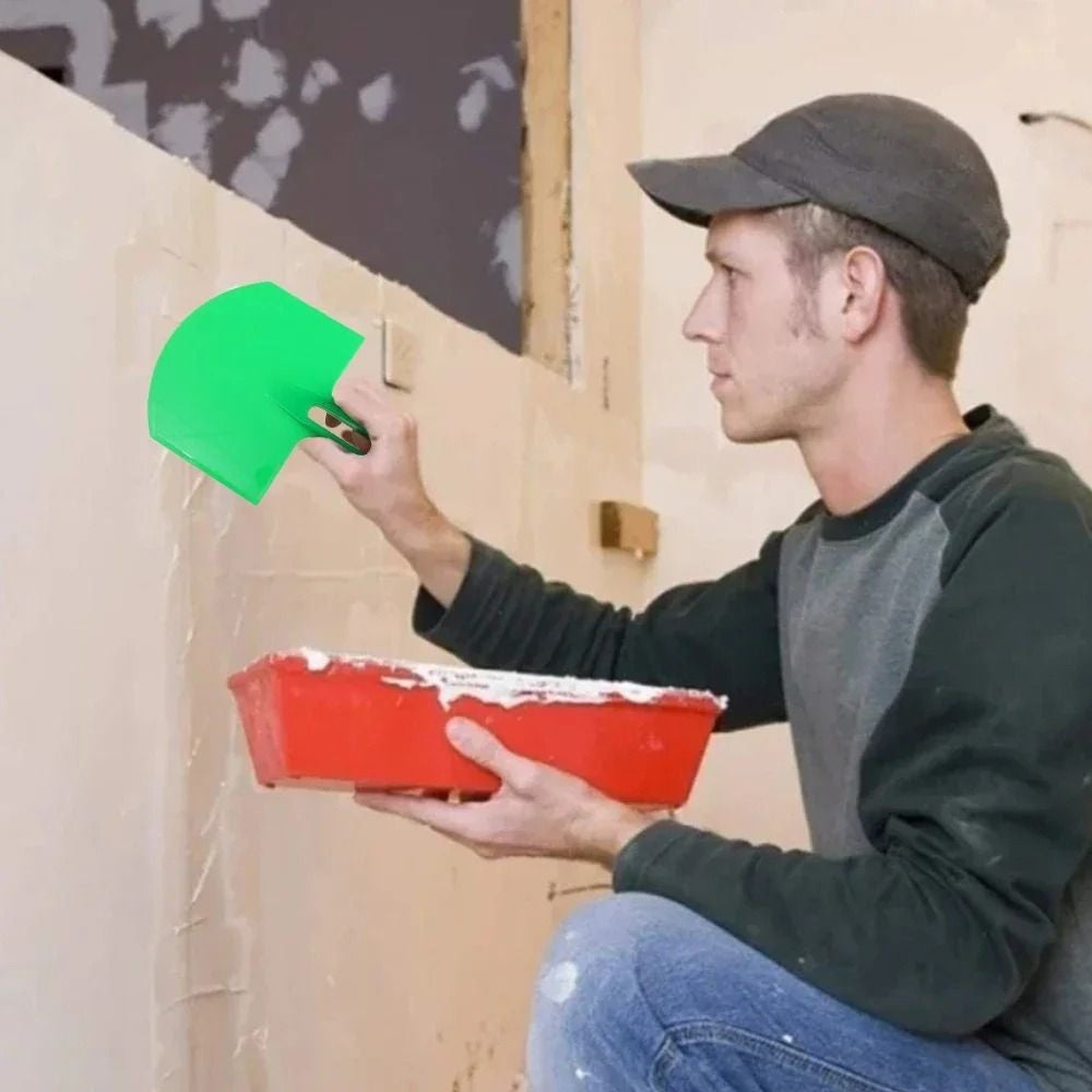 2 Peças Pá de Balde Curvo Placa de Massa Espátula de Gesso Raspadores de Tinta Pincéis para Raspar Decalques Aplicador de Construção de Patches