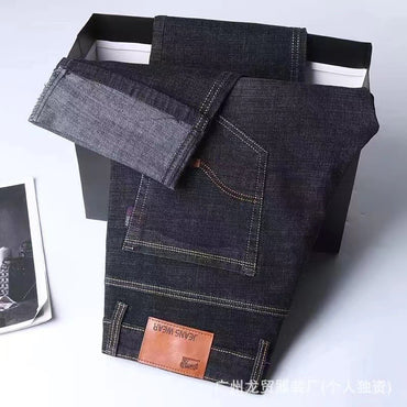 2025 New Men Stretch Jeans Male Classic Elasticity Business jeans men fashion comfortable Solid slim straight long Denim pants