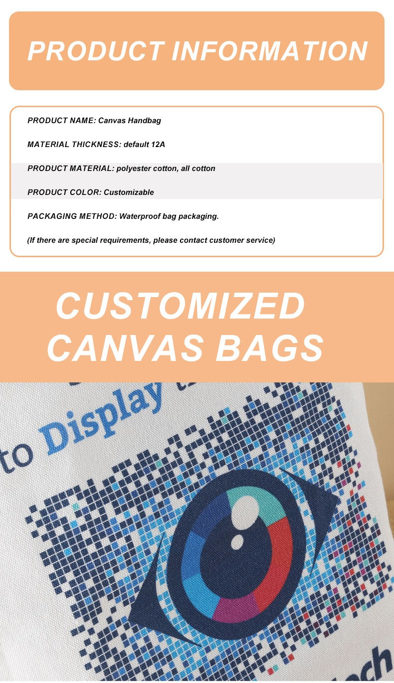 Wholesale Custom 50pcs/Lot Reusable Cotton Grocery Shopping Bags Printed logo High capacity Canvas Tote Bag