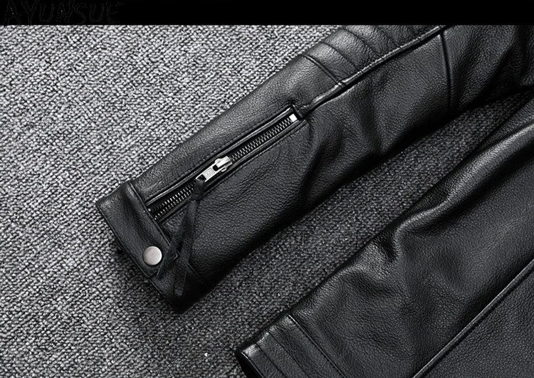Mens Leather Jacket Autumn Men Clothing Handsome Motorcycle Jackets Two Colors Short Coats Kurtka M?ska Skórzana Slim