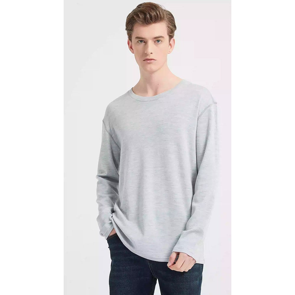 Men's 100% Merino Wool Base Layer 240G Shirt Thermal Top Warm Wicking Breathable Anti-Odor Underwear Warm Base Layer Clothing