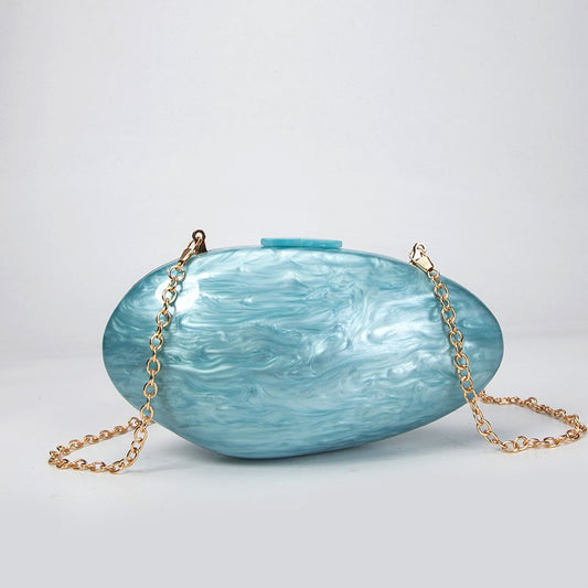 Bolsas de Noite em Acrílico Perolado Designer Luxo Bolsa de Mão Carteira Pequena Feminina Bolsa de Ombro Corrente Concha Transversal para Festa de Casamento