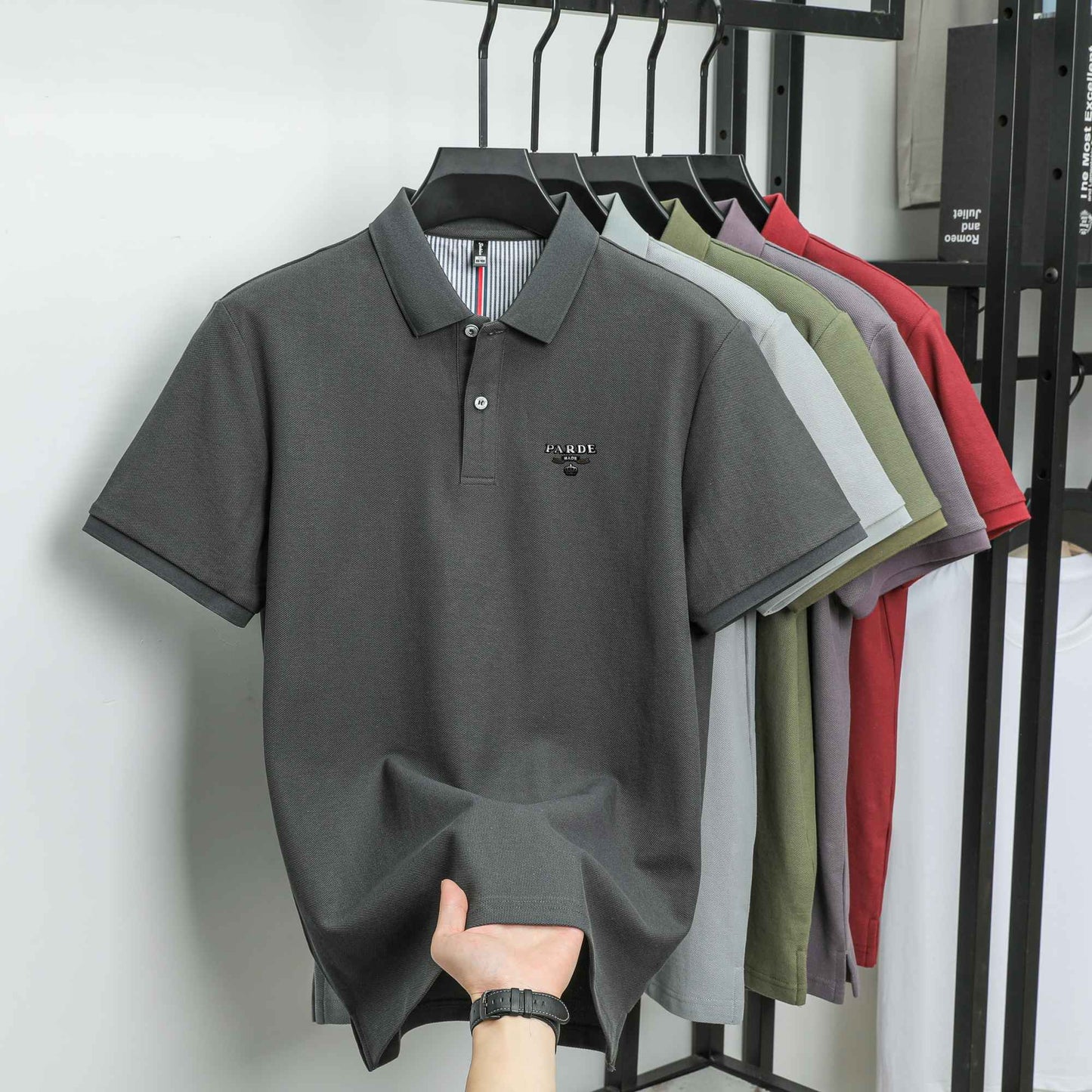 100% pure cotton new high-end brand men's short sleeved polo shirt summer fashion boutique crown badge golf top casual T-shirt