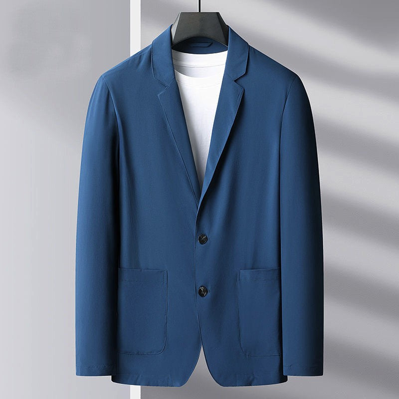 New Summer Man Thin Breathable Blazers Jackets Solid Business Casual Suits Coats Male Slim Elastic Blazers Jackets Clothing 4XL
