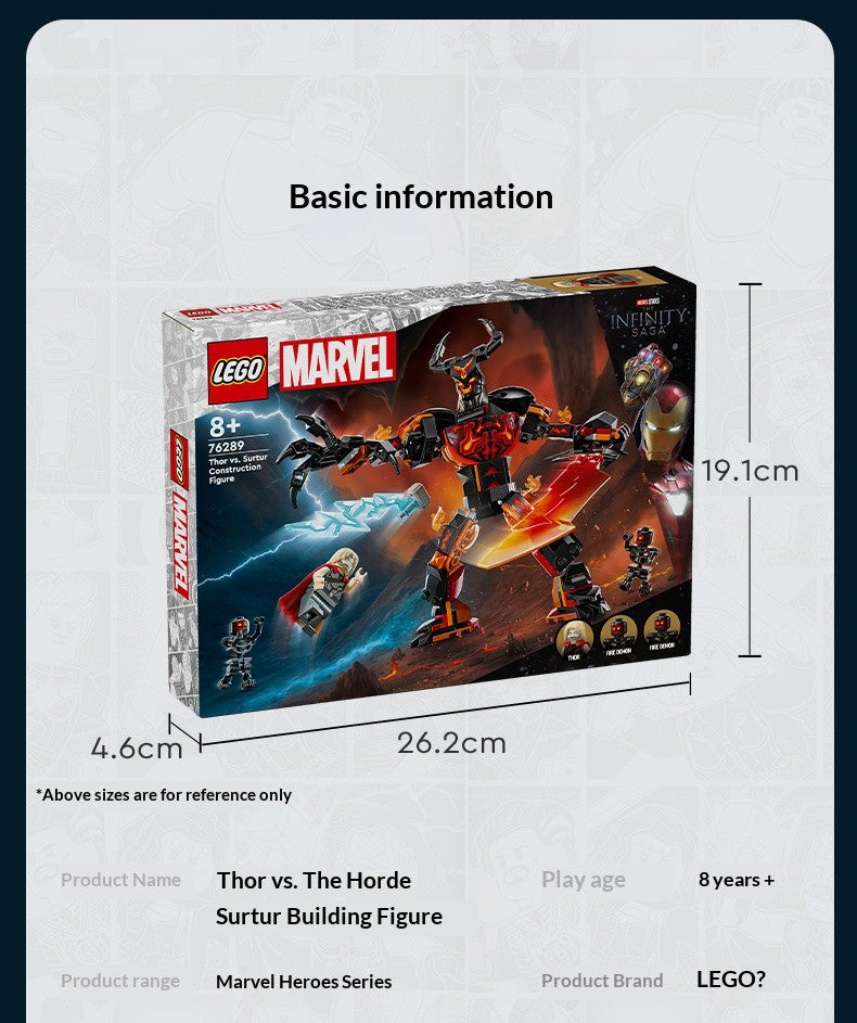 LEGO Blocos de Montar 76289 Batalha de Thor Boneco Boneca Menino e Menina Blocos de Montar Brinquedo Infantil Presente