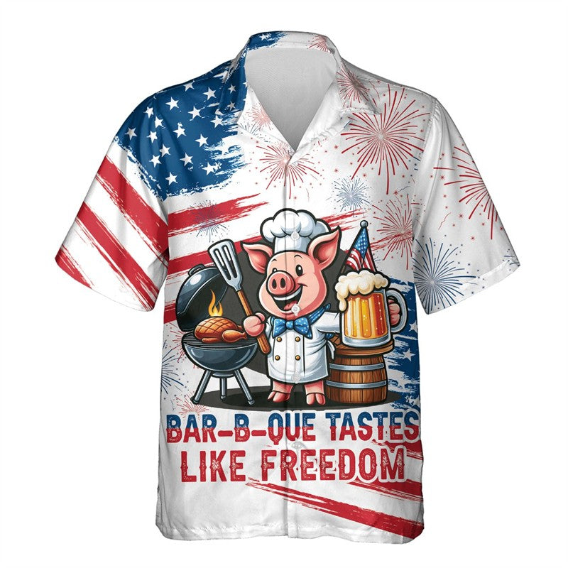 Funny Animal Pig 3D Printed Beach Shirt Cute Pet Graphic Shirts For Men Clothes Casual Hawaiian Surfing Short Sleeve Boy Blouses