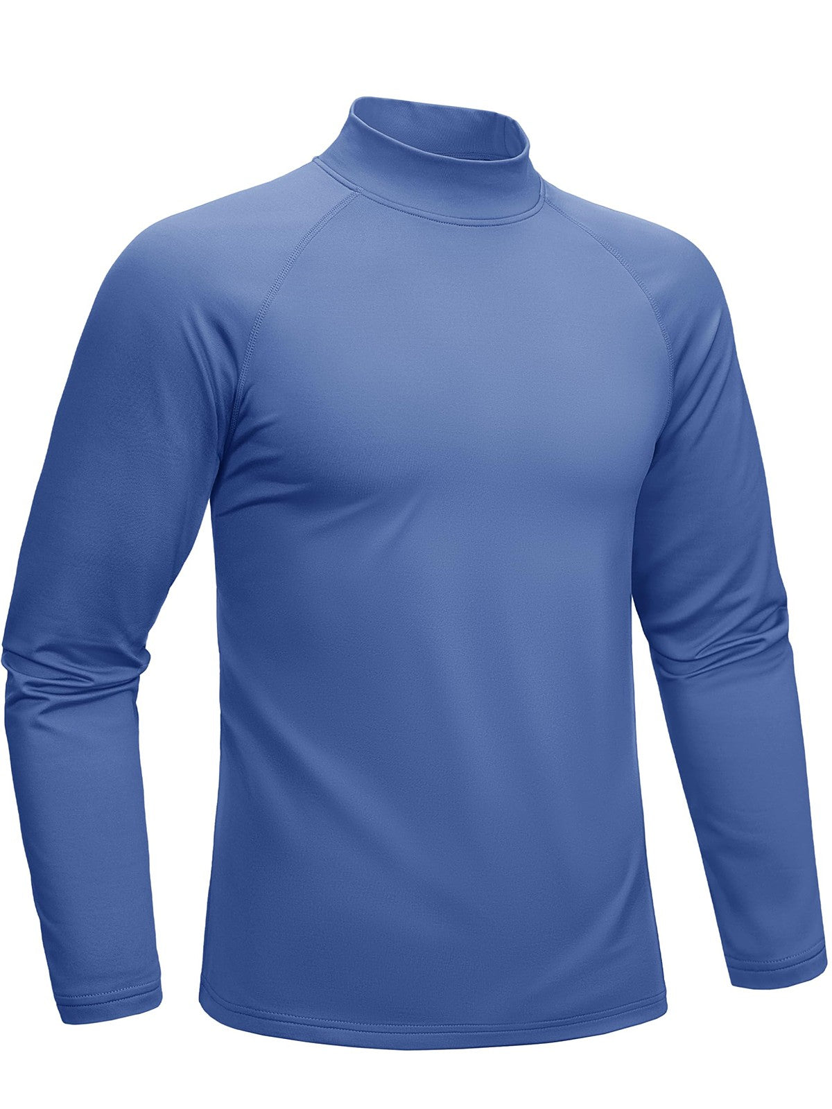 TACVASEN Mock Neck Thermal T-shirts Mens Micro-fleece Lined Long Sleeves Spring Athletic Workout Base Layer Pullover Tops Male