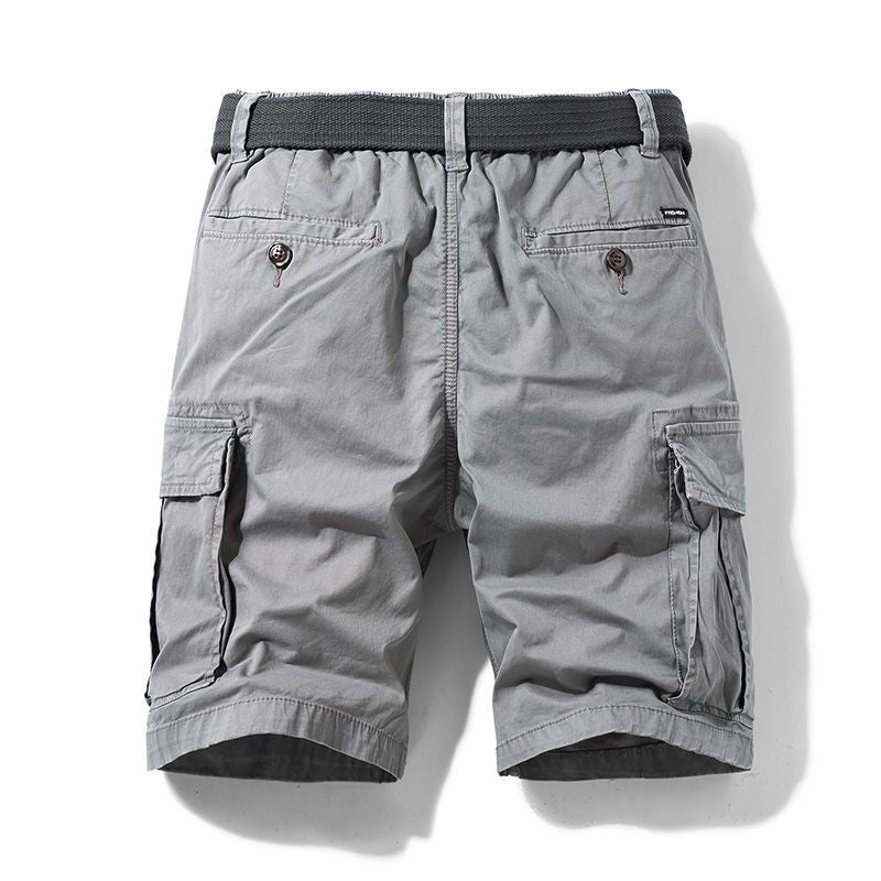 Men's Casual Loose Cotton Work orts American Retro Sle Five-Quarter Length Youth Faion Summer Apparel Straight Leg Fit