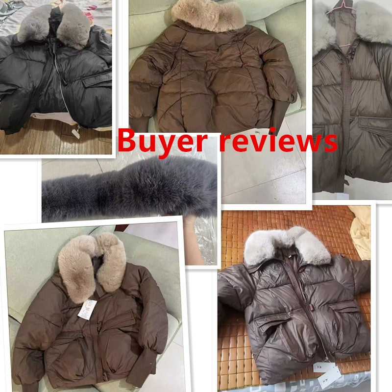 2025 Winter Down cotton Short Padded Jacket Women Parkas Fur Collar Thick Cotton Coats Clothes Black Casual Outerwear Female new